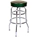 Richardson Seating Retro 1950s 30" Backless Swivel Bar Stool with Green Seat