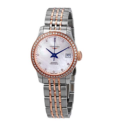 Longines Record Mother of Pearl Diamond Dial Ladies Two Tone Watch L23205897