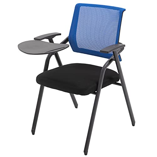 Chaise de conférence pliante bleue et bureaux et chaises avec tables d'écriture de bureau
