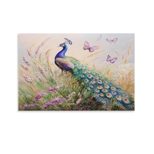 Impression sur toile paon haute définition décoration murale durable en format 50x75