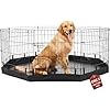PJYuCien Dog Playpen Bottom Pad, Fits 24 Inch 8 Panels Regular Octagon Metal Exercise Pet Pen, Elastic Buckles Connections, Black (Note: Fence Not Included)