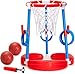 GMAOPHY Pool Basketball Hoop, 2-in-1 Poolside Floating Pool Basketball Game, Swimming Pool Games for Kids Adults Indoor Outdoor Play, Water Play Toy Family Party, Includes Hoop, Balls, Pump