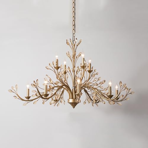 KXEcoLife Lampadario di Cristallo di Lusso, Lampada a Sospensione, Design