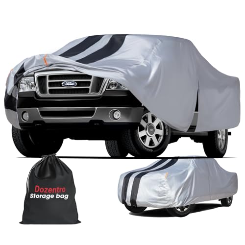 Image of Ford F-150 Truck Cover Custom Fit 1997-2026 Super Cab Short Bed(6.5') with Door Zipper, 10 Layers Outdoor Pickup Truck Cover Waterproof All Weather, Car Tarp for Wind Dust Sun etc Protection.