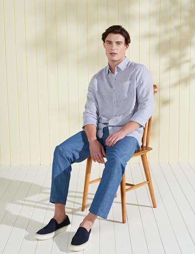 Image of Symbol Premium Men's Pure Linen Solid Casual Shirt (Regular Fit)