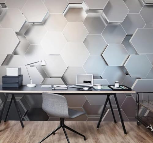 Papier peint 3D hexagone géométrique XLMING salon 300x210 cm - 2