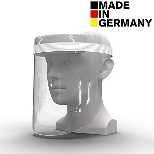 Preisvergleich Produktbild 1 x DECADE Visier Gesichtsschutz aus Kunststoff / Face Shield / Universales Gesichtsvisier für Kinder & Erwachsene / Visier zum Schutz vor Flüssigkeiten / Made in Germany Faceshield