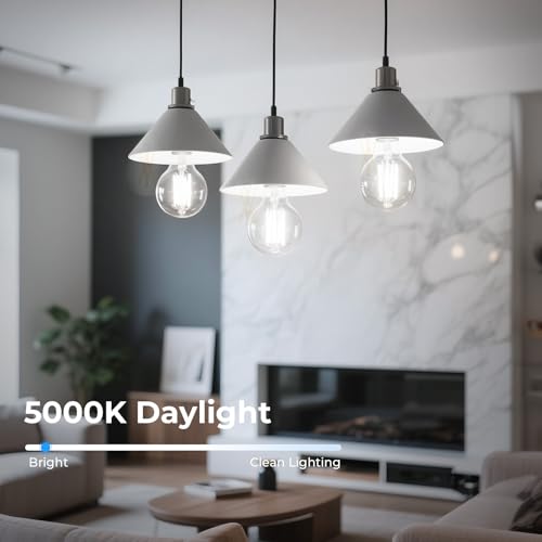 GvvooHome Dimmable E26 LED Bulb 6W, 60 watt Equivalent, A19 Clear Glass LED Light Bulb 5000K Daylight, Vintage LED Edison Bulbs for Ceiling Fan, 90+CRI, 600LM, 4 Pack by GvvooHome - Used condition - Image 3