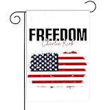 VOTANTA Charlie Kirk Freiheit, Gartenflagge, Gerechtigkeit für Charlie Kirk, True American Patriot Republikaner, politische Geschenke, Outdoor-Schild, Hof, Haus, Terrasse, Dekoration
