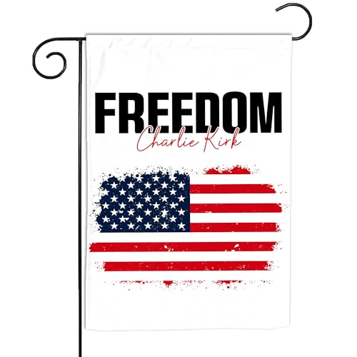 VOTANTA (12x18) Charlie Kirk Freedom Garden Flag Justice for Charlie Kirk True American Patriot Republican Political Gifts Outdoor Sign Yard House Patio Decorations Welcome Garden Flag Double Sided