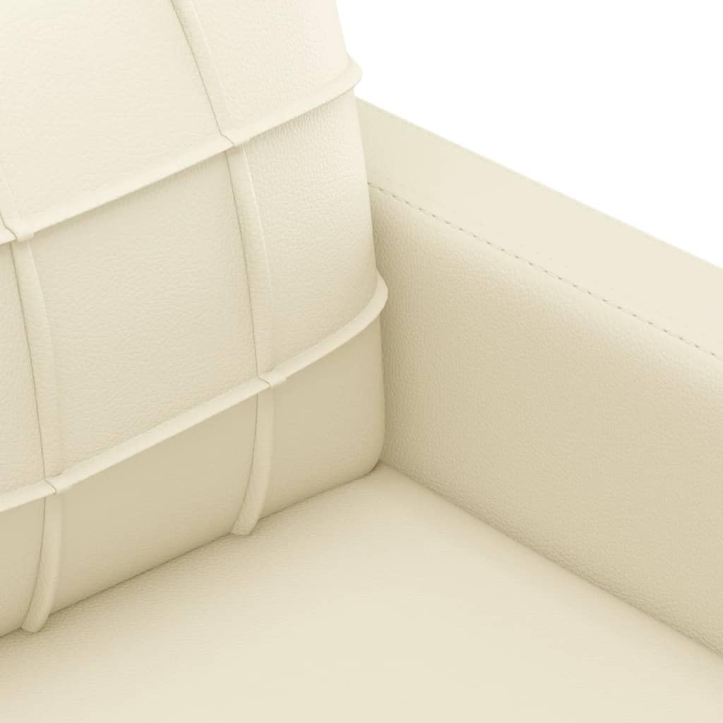 Willood 3 Sitzer + 2 Sitzer Sofa + Sessel Sofagarnitur Kunstleder Creme