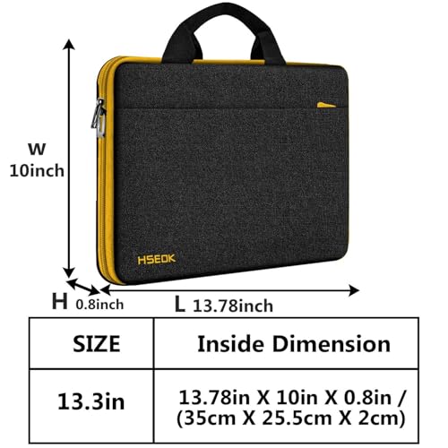 Image of Hseok Laptop Sleeve 13-14 Inch Case Briefcase Compatible with MacBook Neo Pro 14 M5 /M4 /M3 /M2 /M1, All Models 13.3 Mac Air /Pro, XPS 13 14, Most Popular 13 inch-14 inch Notebooks,B01YL01