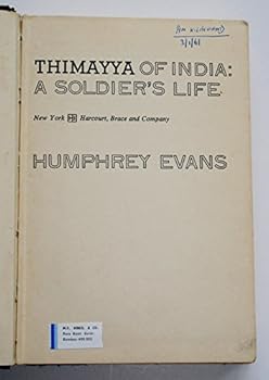 Hardcover Thimayya of India: A soldier's life Book