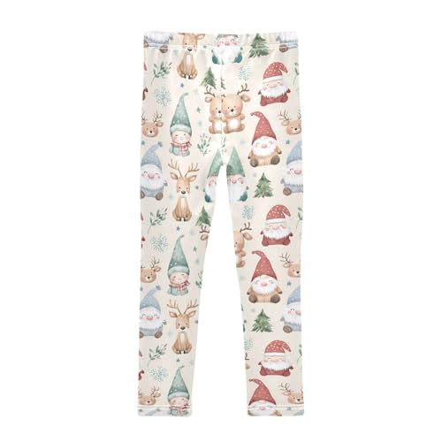 Girls' Athletic Leggings Ankle Length Yoga Dance Pants Kids Teen 4T Christmas Elves Deer Snowflakes Christmas Tree2