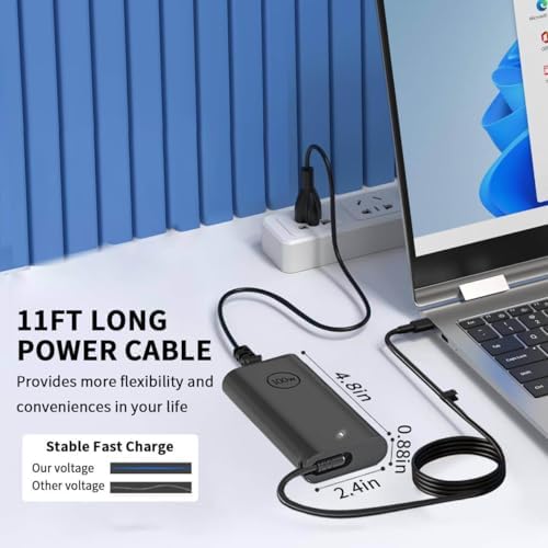 100W USB C Laptop Charger for Dell Computer Charger Type C Gan Ultra Slim Adapter for Dell Precision 5680 Latitude XPS 14 Inspiron 14 16 5000 7000 0202 Power Cord