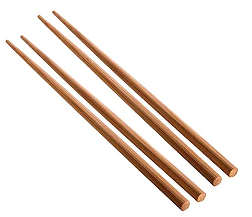 2 Pair Chopsticks Chinese Natural Bamboo Chopsticks 9.4 Inch / 24cm Long Lightweight Reusable Wood Chopstick Set for Eating Cooking (Assorted Design)