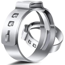 50 Pack 5/8 Inch PEX Cinch Clamps Rings 304 Stainless Steel Cinch Crimp Rings Pinch Clamps 5/8" Stepless Single Ear Hose Clamp for PEX Tubing Pipe Fitting Connections