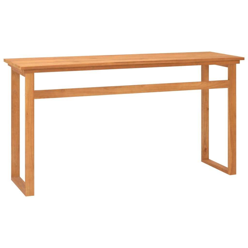 Scrivania 120 x 45 x 75 cm, in legno massello teak, scrivania segretaria, scrivania per computer, design salvaspazio, ideale per l'ufficio di casa