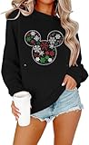 kecukqay Magic Kingdom Castle Sweatshirts For Women Castle Fairy Graphic Sweatshirt Family Holiday Vacation Casual Pullover A-black