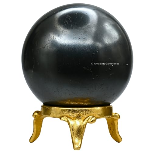 Hematite Crystal Ball with Stand - 2" Inches Crystal Sphere Meditation Balls for Witchcraft and Decorative Balls