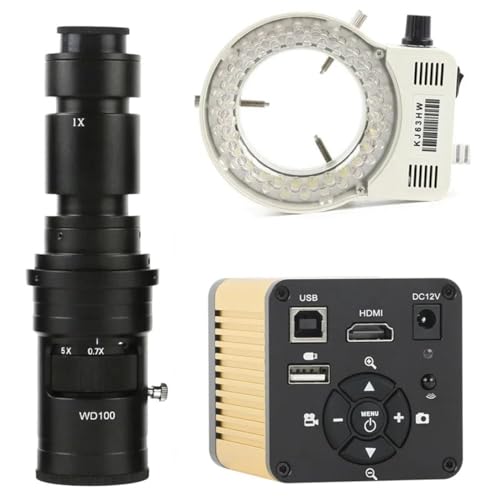 Lbg J 4K 40MP 1080P HDMI USB fW^HƗpdqJ U fBXNXg[W rfIR[_[t db PCB ͂񂾕tp YA_v^[(Color:500x lens with Light