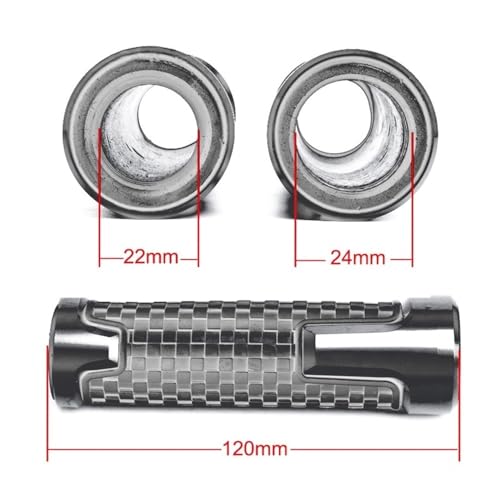 Puños de manillar de motocicleta Honda CBR500R fabricados en aluminio anodizado rojo y goma 3