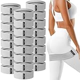 Bunnycool 24 Pcs Fabric Resistance Bands for Working Out Strength Exercise Bands for Women Men Resistance Loop for Legs and Butt, Yoga, Pilates, Rehab, Fitness and Home (Gray,Medium Resistance)