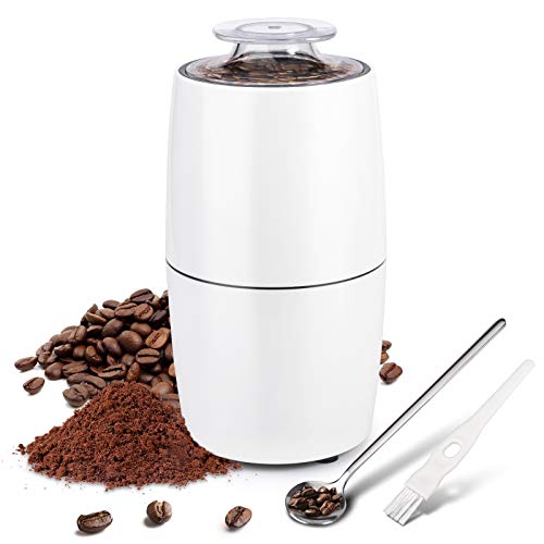 Kaffeemühle Elektrische, Hochwertigem Kaffeemühle mit Lebensmittelqualität Edelstahlmesser für Kaffeebohnen Nüsse Gewürze Kräuter Getreide 【220ml mit