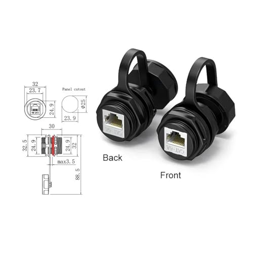 Conector de red impermeable CAT6A RJ45 con proteccion industrial M25 7
