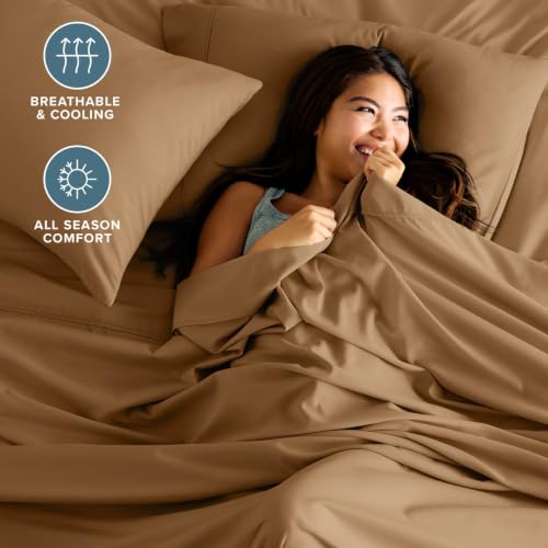 Bare Home King Sheet Set - 1800 Ultra-Soft (King, Caramel) by Bare Home - Used condition - Image 2