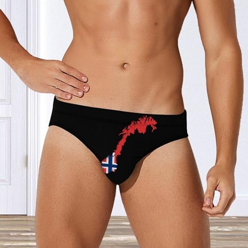 Norway Map Flag Mens Swim Briefs Sexy Bikini Swimwear Bathing Suits Trunks4