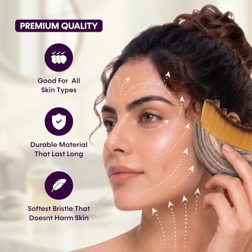 Image of Kesariglow Lymphatic Contour Face Brush for Jawline Sculpting & Facial Massage | De-Puffing, Lymphatic Drainage & Skin Tightening | Soft Bristle Facial Massager for Chin, Neck & Cheeks | Includes Travel Case