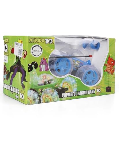 Image of 360 Rotating & Rolling Big Stunt Car Toy with USB Cable & Remote Controller with Demo Feature Rechargeable 5 Functions | Multicolor, Power Source: Lithium Battery in Car (Included)-New