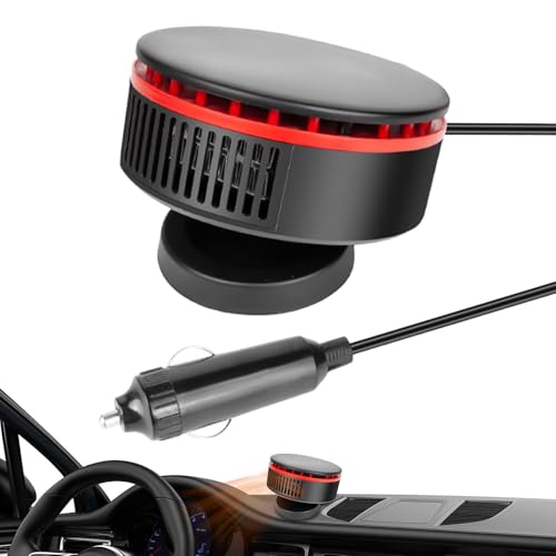 Wezalget Calentador portátil para coche, giratorio de 360 grados, calentador de coche de 12 V, calentador de coche de calentamiento rápido, descongelador de parabrisas de coche para viajes, vida