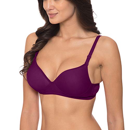 Image of Komli - Heavily Padded Push-Up Bra - Cotton Rich - Balconette - 3 /4th Coverage, Seamless, Wireless, Multiway Straps - T-Shirt Bra