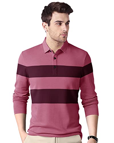 EYEBOGLER Polo Neck Full Sleeve Printed Casual Men Tshirt