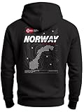 Neverless® Hoodie Backprint Herren Norwegen Flagge Schriftzug Norway Explorer Rückenaufdruck...