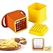 xyuayamz Taglia Patate, Tagliapatate Professionale a Taglio Rapido in Acciaio Inox, Tagliapatate Manuale, Multifunzione Verdure con Griglie per Cipolla Carota Patata Cetrioli Frutta, Arancione immagine