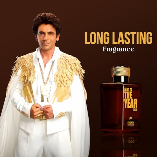 Image of French Factor Man Of The Year Gold Perfume For Man Long Lasting Eau De Parfum With Woody Notes Gift For Boys (Pack Of 1, 100ml)