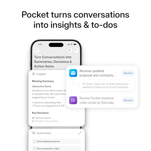 Image of Pocket AI Voice Recorder, Auto Transcription, AI Note Taker, Baby Pink