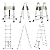 A-Frame Telescoping Ladder 12.5ft 6 + 6 Steps Adjustable Height with Support Bar Anti-Slip Feet, 330lbs Max Load, Folded Height 2.7ft Space Saving Easy to Transport, Heavy Duty RV Home Ladder