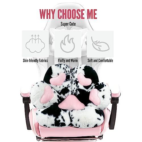 Image of MOONBEEKI Cat Paw Cushion Chair Comfy Kawaii Chair Plush Seat Cushions Shape Lazy Pillow for Gamer Chair 28 inchx 24 inch Cozy Floor Cute Seat Kawaii for Girl Gift, Dining Room Bedroom Decorate (Milk Cow)