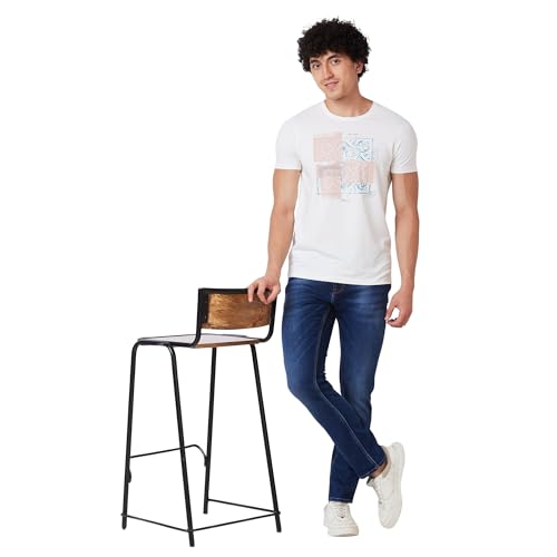 Image of Spykar Men's Slim Fit Round Neck Half Sleeve Solid Casual T-Shirt