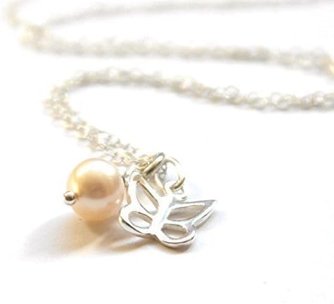 Butterfly Sterling Silver Pearl Drop Necklace