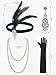 YESSA Flapper Dresses 1920s Gatsby Dresses for Women Roaring 20s Costumes 1920 Style with 20s Accessories Set Silver Large