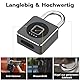 Vorhängeschloss Fingerabdruck, Eseesmart Schloss Fingerabdruck, Bluetooth Fingerabdruck Wasserdicht Vorhängeschlöss für Fitnessstudio, Gepäck, Lagerhäuser, Frachtauto, Garage, Spind