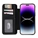 Produktbild case-mate Wallet Echtleder Bookcase kompatibel mit Apple iPhone 14 Pro Hülle Leder [3 m Fallschutz | Integrierter Magnet-Ring inkl. Geld- und Kartenfächer | Handgefertigtes Leder] - Schwarz