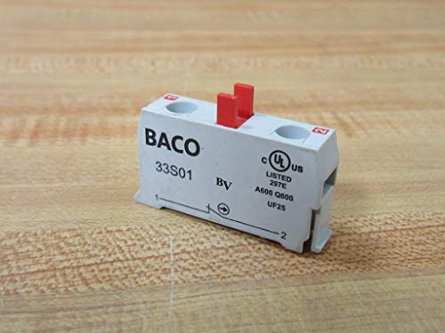 Image of BACO CONTROLS 33S01 Contact Block, 3 AMPS, 1 NC, Screw Terminal, 240 VAC, 120 VAC, 6 AMPS
