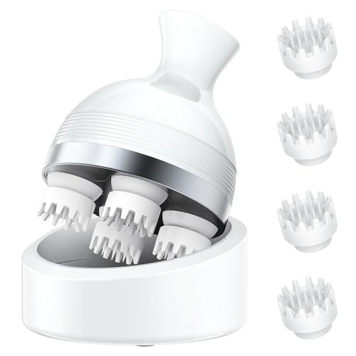 電動頭皮ブラシ ヘッドスパ 頭皮ケア 乾湿両用 3D振動 頭皮ブラシ...