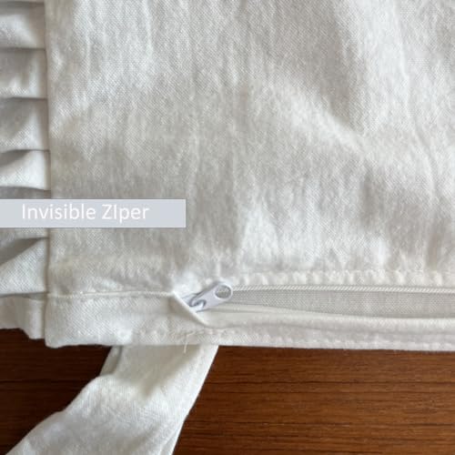 Cozymomdeco Korean Made Chair Pad Slipcover 17.7'X17.7' Chair Cushion Cover Ties With Ruffle Farmhouse Decor No Cushion Insert thumb #7